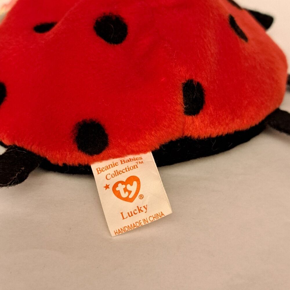 Vintage TY Beanie Baby "LUCKY" The Ladybug with Spots/Errors 1993 - Picture 4 of 5